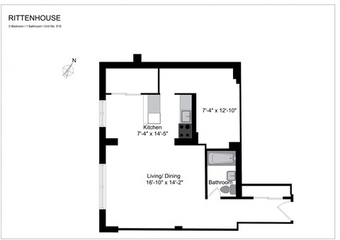 a floor plan of a house with a bedroom and a living room